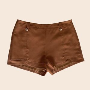 Alythea Camel Brown Double Layer Shorts Size Medium
